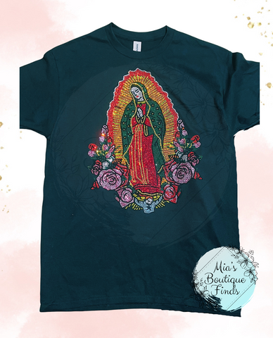 Virgen Rhinestone Adult T-shirt